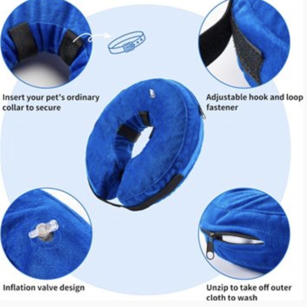Grey Multi-use Inflatable Extra small dog or cat cone/collar